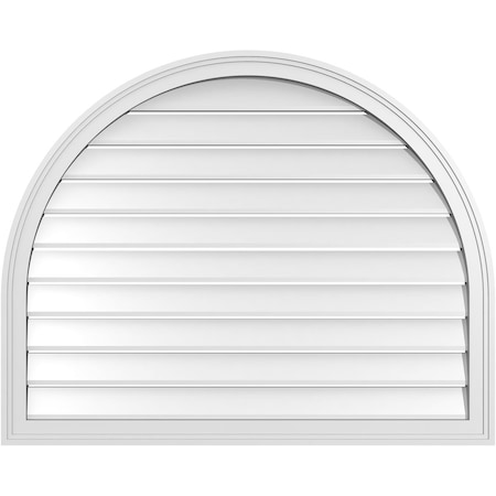 Round Top Surface Mount PVC Gable Vent: Functional, W/ 2W X 1-1/2P Brickmould Frame, 40W X 32H